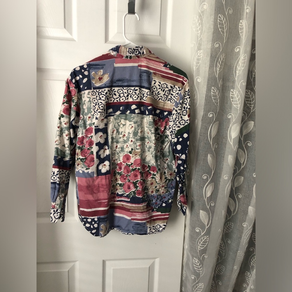 Vintage Capacity Patchwork Patterned Women Button… - image 7